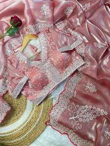 Nouvelle Collection Maruti Fashion : Saree et Blouse de Mariage en Soie Zimichu, Broderie et Sequins, Couleurs Magnifiques, Style Superhit Bollywood - Product Image 4