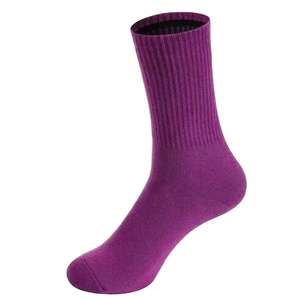 Crew <b>Socks</b> Solid Color 100% Cotton Breathable Knitted for Adults Autumn Casual Wear - Product Image 4