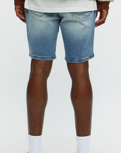 Shorts de Mezclilla para Hombre, Lavado Claro, Corte Recto, Cintura Media, Algodón, Casuales, para Verano - Product Image 2