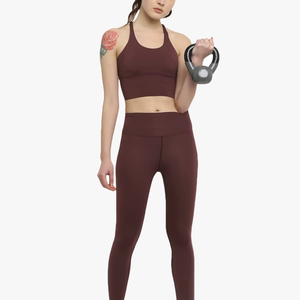 Conjuntos de Ropa Deportiva y Yoga a Cuadros para Mujer, Precio al por Mayor, Logotipo Personalizado en la Parte Delantera, Ropa de Gimnasio y Fitness, OEM Disponible - Product Image 4