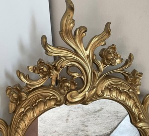 Vintage Gold <b>Mirror</b> - Syroco Floral, Wall hanging - Product Image 2