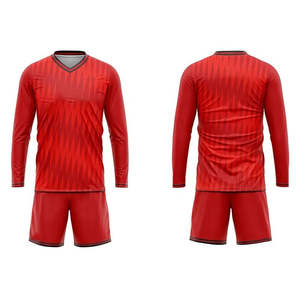 Tenue de gardien de but de football pour adulte, 100% polyester, séchage rapide, ensemble d'uniformes d'entraînement à manches longues, maillot de football OEM - Product Image 3