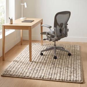 Tapis d'intérieur moderne en laine texturée beige crème tissée à la main, antidérapant, à poils moyens, couleur unie, pour la décoration de la maison - Product Image 2