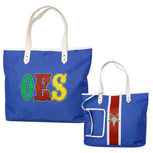 Sac fourre-tout bleu OES en Codura Poly-Vinyl, unisexe, écologique, sac à bandoulière avec fermeture éclair, portefeuille assorti |   Matériau imperméable, emblème OES - Product Image 1