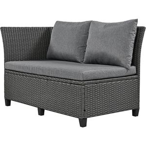 Set Divano da Esterno in Rattan a 5 Pezzi a Forma di L con 2 Tavolini Laterali Estensibili per Sala da Pranzo in PE Wicker - Product Image 4
