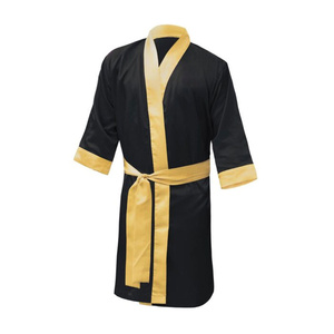 Top Quality Custom Design Comfortable Breathable Satin Silk Robe Wholesale Boxing Hood Robe Customized Martial Art Wear AI-BR-02 - Product Image 3