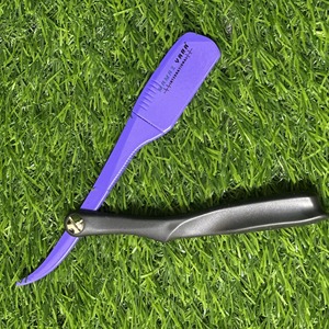 Navaja de Barbero Profesional Plegable de Una Sola Hoja con Mango de Plástico, Herramienta de Afeitado de Borde Recto Reutilizable para Hombres, Cuidado Personal en Salón - Product Image 1