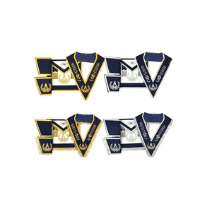 Wholesale High Quality Masonic Regalia Craft Badges Hand Embroidered Canvas Luxury Customized Safety Pin Beads Nickel-FreeHigh P - Product Image 1