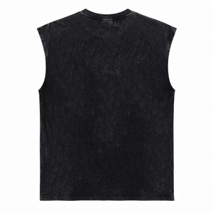 Débardeur personnalisé avec logo imprimé, coton lourd 100% (300 GSM), jersey sans manches, style vintage streetwear unisexe - Product Image 2
