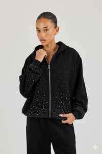 Sweat à capuche 100% coton 400 GSM, poids lourd, avec strass, coupe classique, hiver, effet délavé, streetwear, qualité supérieure, pour homme - Product Image 4