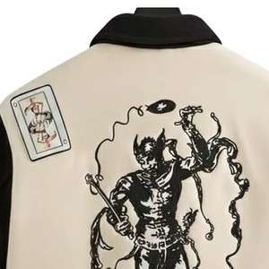 Chaqueta de Cuero Bordada de Diseño Personalizado, Chaqueta de Motero de Cuero Genuino, Servicio de Muestras de Fábrica OEM ODM Premium - Product Image 3