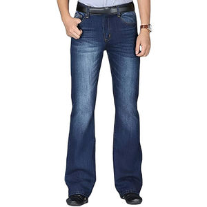 Pantalones Vaqueros de Mezclilla Sostenibles para Hombre, de Alta Calidad, Personalizados, Rectos, OEM, Azul Oscuro, Estilo Casual, Creativo, Nuevo Diseño Acampanado - Product Image 5