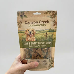 Pochette refermable écologique personnalisée pour aliments pour chiens, emballage pour friandises pour chats, sachet en papier kraft autoportant pour nourriture pour animaux de compagnie - Product Image 6