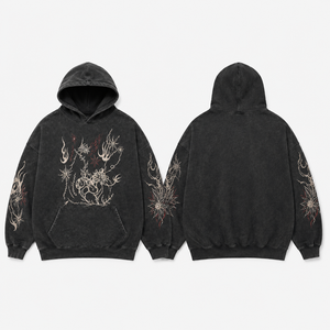 Custom Optic <b>White</b> Unisex Oversized Spider Heart Graphic Pullover <b>Hoodie</b> Heavyweight Fleece Sweatshirt Blank Streetwear Hoodies - Product Image 6