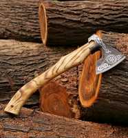 Hache Viking de qualité supérieure, forgée à la main, manche gravé, lame en acier à haute teneur en carbone, hache de camping, hache tomahawk