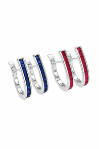 Boucles d'oreilles en rubis en argent sterling 92,5 KLST-30940 - Product Image 6