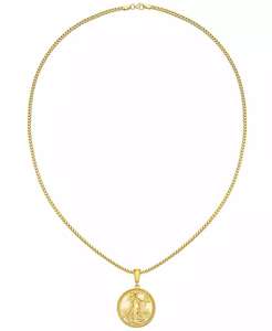 Men's <b>Coin</b> 24" Pendant <b>Necklace</b> in 14k Gold-Plated Sterling Silver | Macy's - Product Image 3