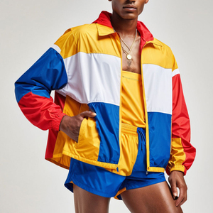 Ensemble de survêtement imperméable d'hiver imprimé pour homme, 100 % nylon, coupe-vent, avec sweat à capuche et short - Product Image 6