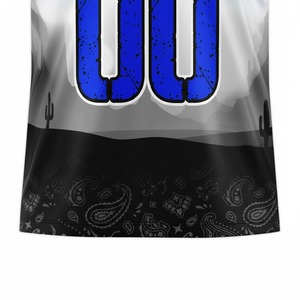 Ensemble d'uniformes de football américain unisexe rouge, imprimé sur le devant, col en V, manches courtes, évacuation de l'humidité, 100% polyester, jersey antibactérien - Product Image 2