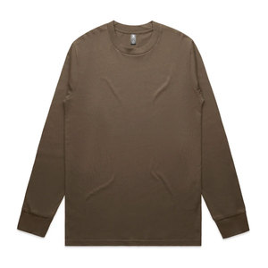 Camiseta Básica de Manga Larga para Hombre, de Algodón Peinado, Corte Más Corto, Ajuste Relajado, Cuello Redondo, Lisa - Product Image 5