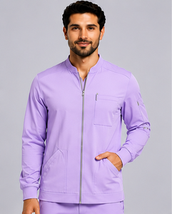 Blouson de travail unisexe haut de gamme en tissu tissé, style bomber, coupe athlétique, fermeture éclair intégrale, uniforme médical, tenue d'hôpital pour médecins et infirmières, vente en gros - Product Image 1
