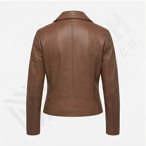 Nueva llegada chaqueta de moto de cuero genuino para mujer logotipo personalizado OEM de alta calidad tamaño Xl piel bajo Moq suministro al por mayor personalizado - Product Image 3