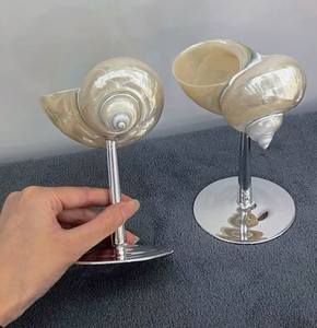 Offres Spéciales – Verres à Vin/Martini Faits Main en Forme de Coquillage, Design Moderne Écologique Personnalisé, Capacité 500-1000ml, Idéal Mariage/Maison - Product Image 4