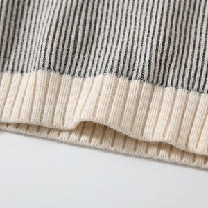 Suéter de Punto a Rayas para Hombre, Cuello Redondo, Manga Larga, para Otoño, 100% Acrílico, Corte Regular - Product Image 5