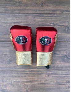 Professional No Boxing No Life Red and Gold Sparring Set Real Cowhide Leather Including Boxing <b>Gloves</b> - Headgear - Groin Guard - Product Image 2