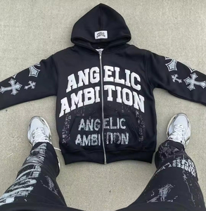 Ensemble sweat-shirt et pantalon de survêtement évasé vintage streetwear, patchwork personnalisé, haute qualité - Product Image 1