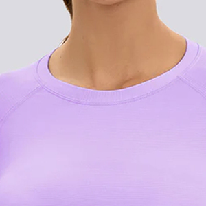 2026 Wholesale <b>High</b> Quality Women's Long Sleeve Rash Guard <b>Purple</b> Spandex Polyester Quick Dry Seamless Fitness Gym Swim <b>Top</b> - Product Image 3