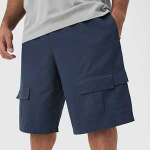 Men's Summer Lightweight 100% Cotton Canvas High Street Style 6-Pocket Solid Pattern Breathable Elastic Waist <b>Cargo</b> Shorts - Product Image 6
