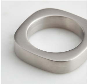 Modern Geometric Stainless Steel <b>Napkin</b> Rings Matte <b>Silver</b> Metal Table Decor For Wedding Use And Home use - Product Image 2
