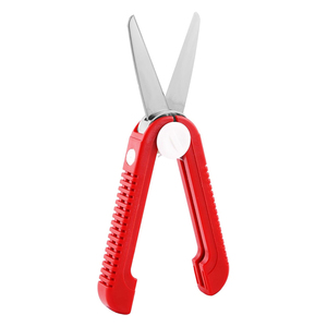 Tijeras de belleza mini de la mejor calidad, mango de plástico rojo, plegables, para uso escolar, para niños - Product Image 1