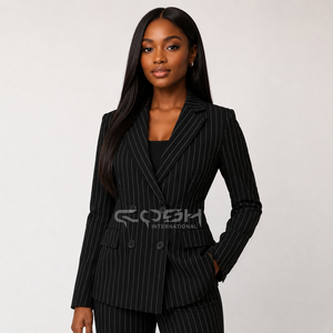 Cosh International - Blazer de Mujer con Doble Botonadura y Rayas Finas, Estilo Griego, Marca Delta Sigma, Casual, Bordado - Product Image 1
