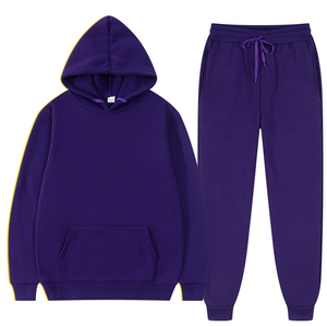 Unisex <b>White</b> Hooded Sweatshirt and <b>Joggers</b> Set Casual Solid Color Full Sleeve Drawstring Pants Regular Fit Autumn Wear - Product Image 3