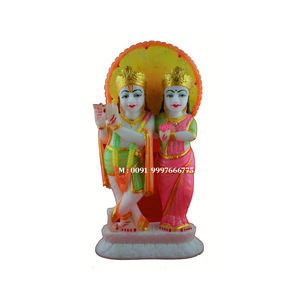 รูปปั้นพระกฤษณะหินอ่อนสีขาวธรรมชาติที่มีพื้นผิวเรียบและมันวาวขัดเงาใช้สำหรับตกแต่งเทศกาลและของขวัญ - Product Image 4