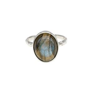 Chordia Jewels Natural 5.5 CT Bezel Set <b>Labradorite</b> Gemstone Classic Solitaire Wedding Party <b>Ring</b> in 925 Sterling Silver Jewelry - Product Image 4