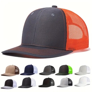 High Quality Multi-Color 6 Panel Trucker Cap Embroidery Patches Blank Mesh Trucker <b>Hats</b> - Product Image 4