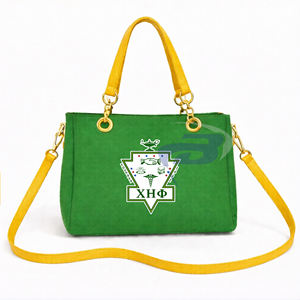 Bolso de Lona con Cierre para Mujer de la Hermandad Chi Eta Phi, con Letras Griegas, Diseño de Logotipo Personalizado, Espacio para Laptop, para Uso Diario - Product Image 1