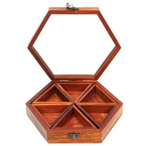 Wooden Spice <b>Box</b> for Kitchen Organization Masala Storage Spice Collection <b>Herbs</b> Seasonings and Everyday Kitchen Use - Product Image 2