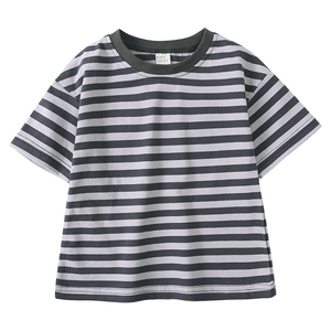 Camiseta de Moda para Bebé, Camiseta de Manga Corta para Niños Pequeños, Camisetas a Rayas de Colores para Niños y Niñas, Camisetas Casuales con Cuello Redondo y Corte Holgado - Product Image 4