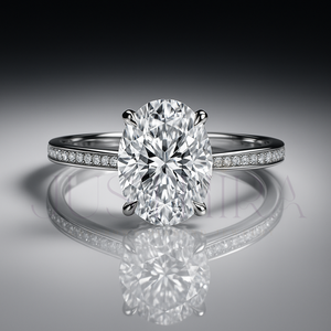 Elegant Design 14k Rose Gold Engagement <b>Ring</b> Classic Proposal <b>Ring</b> With Oval Cut Moissanite Diamond Wedding Jewelry Gift - Product Image 3