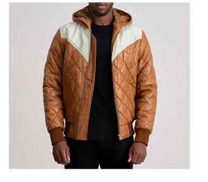 แจ็กเก็ตขนปุยหนังสำหรับผู้หญิงเสื้อขนเป็ดแบบเปิดปกแบบกำหนดเองกันน้ำแนวสตรีท - Product Image 5