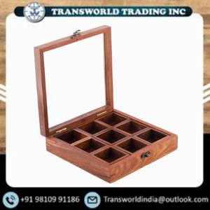 Handmade Handcrafted Wooden <b>Spice</b> <b>Box</b> Traditional Masala Dabba with 12 Compartments Natural Wood Kitchen Storage - Product Image 6