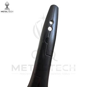 Pince de retrait d'extensions capillaires noire mate antidérapante à prise souple, multi-cannelures, pour micro-anneaux, outil de salon, directement de l'usine - Product Image 4