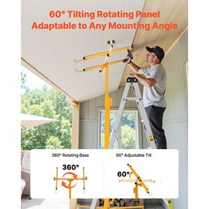 Sollevatore per Cartongesso da 16 Piedi, Capacità 150 Libbre, Braccio Telescopico Regolabile, Ruote Bloccabili, per Costruzioni - Product Image 4