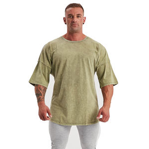 T-shirts pour hommes délavés à l'acide, style vintage, en coton, coupe oversize, respirants et confortables – Collection 2026, les plus vendus - Product Image 1