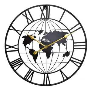 Luxury 60cm Large <b>Wall</b> <b>Clock</b> Modern Minimalist Black Metal Line Design with Gold Accents Silent <b>Clock</b> for Premium Home <b>Decor</b> - Product Image 1