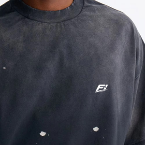 Camisetas Personalizadas de Manga Corta para Hombre, Estilo Vintage, Lavadas, con Diseño de Salpicaduras de Pintura, Streetwear Y2K, Venta al Por Mayor, Proveedor de EE. UU. - Product Image 4